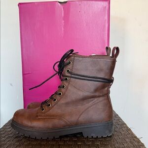 SO Brown Lace Up Boots for Women
